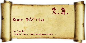 Kner Mária névjegykártya